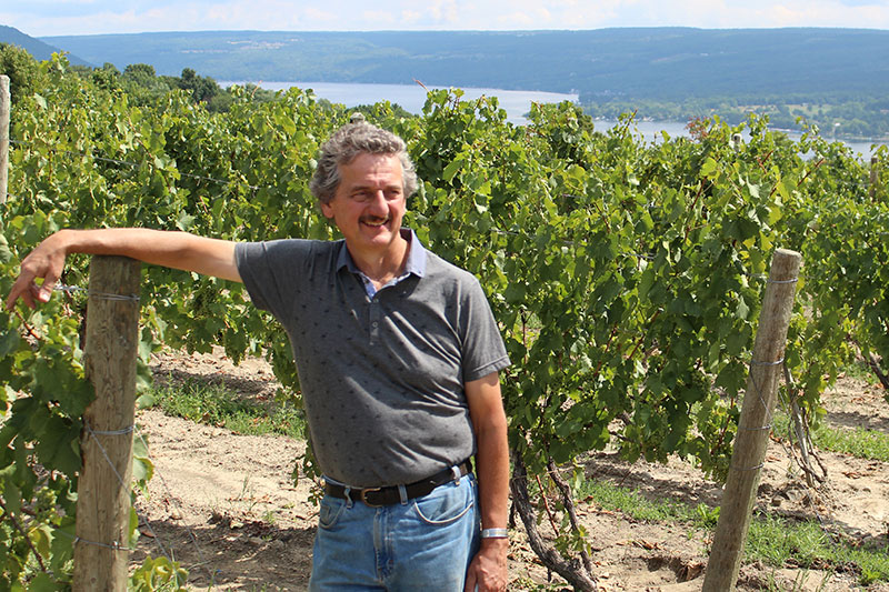 Mark Veraguth posing in the Vineyards for a picture.
