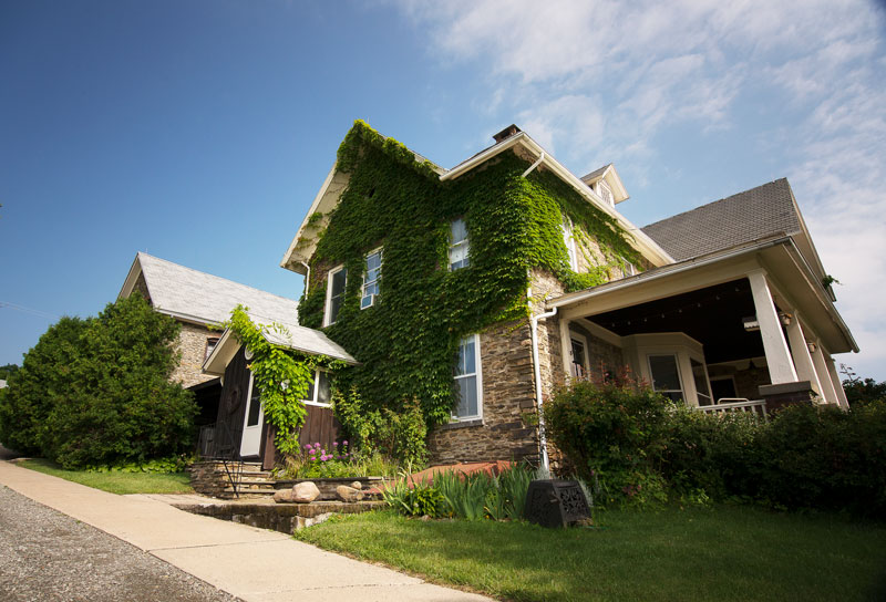 Chateau Frank House with greenery growing.