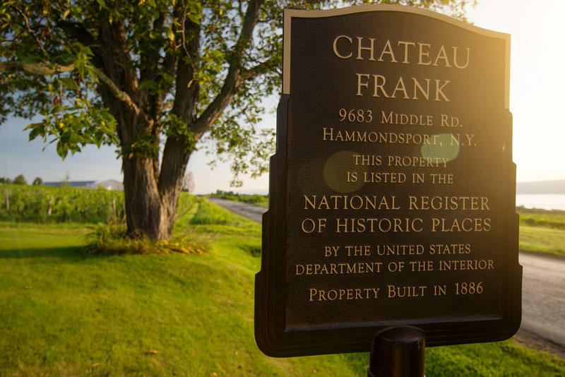 Historic Place Chateau Frank Sign.