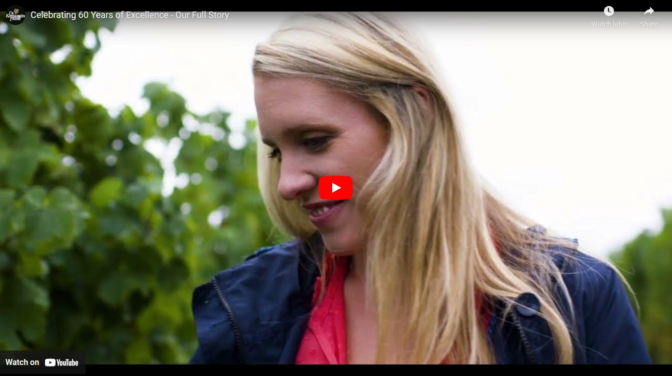 Meaghan Frank in the vineyards from 60th Anniversary Video